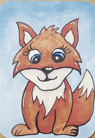 fox face drawing for kids