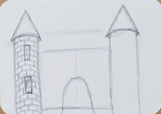 Easy How to Draw a Castle Tutorial Video & Castle Coloring Page