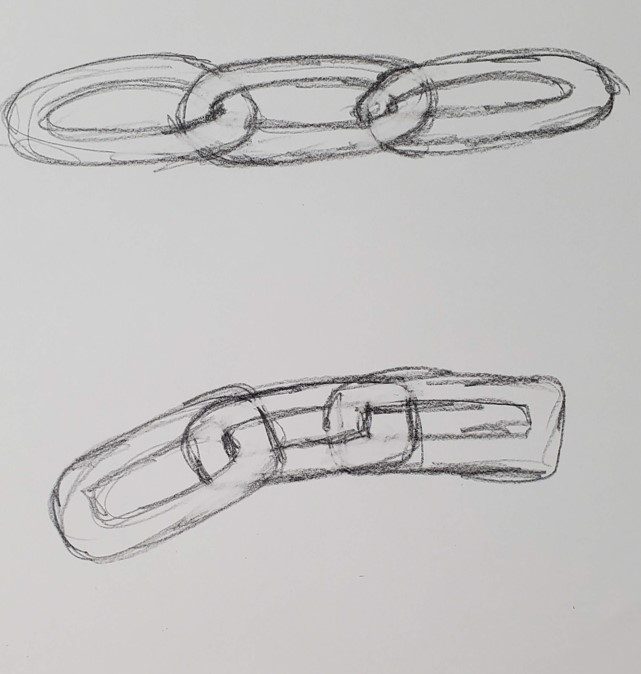 chain pencil drawing