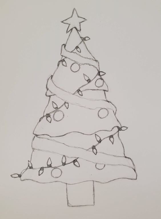 Christmas-Tree-Drawing-Decorated