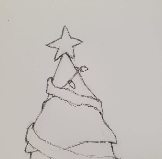 How to Draw a Christmas Tree Easy - Art by Ro