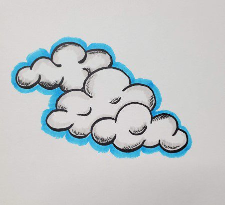 Cute cloud simple illustration for kids drawing 14012012 PNG
