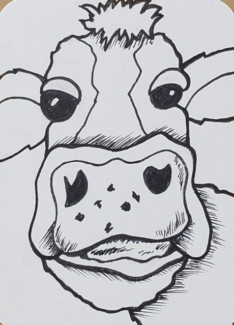 Cow Face Drawing - Drawing Skill