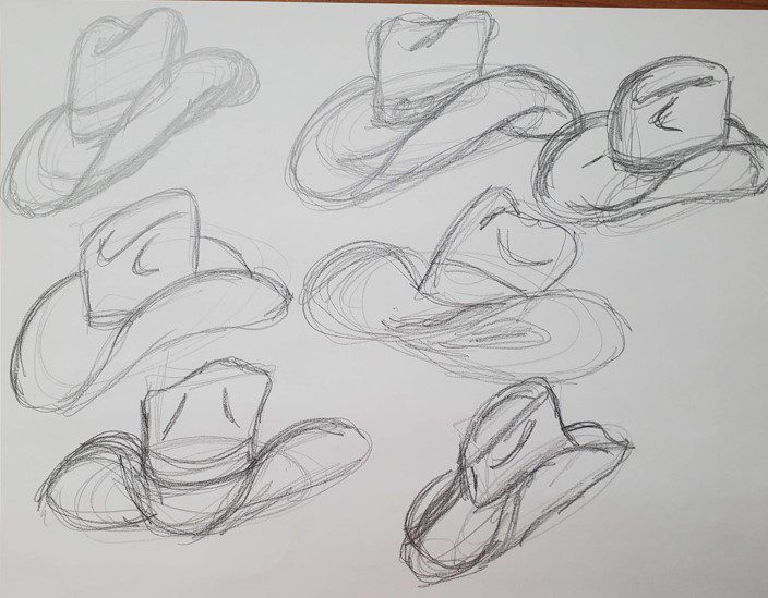 Learning how to draw a cowboy hat is easy and fun. We'll show you step by step how to draw, outline, and color you cowboy hat drawings with markers.