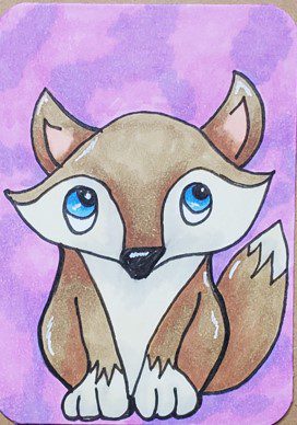 Cute-Cartoon-Fox-Drawing-with-Markers
