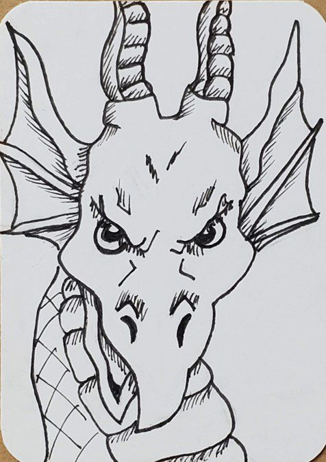 simple dragon head drawing