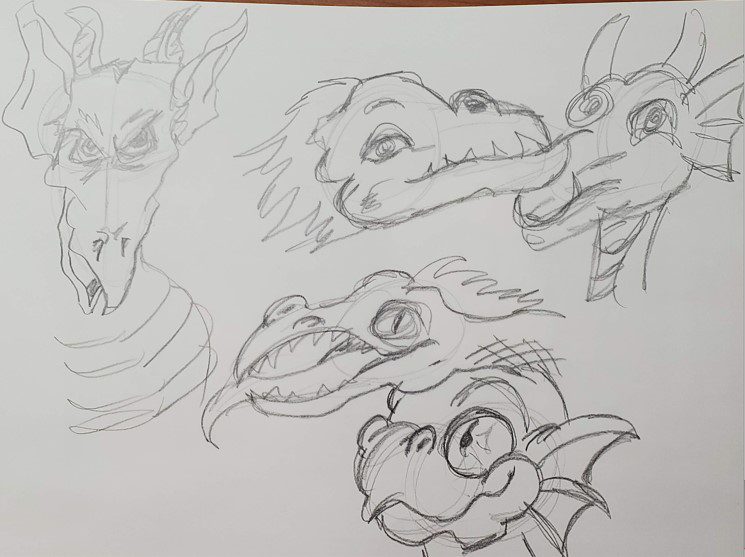 awesome dragon head drawing