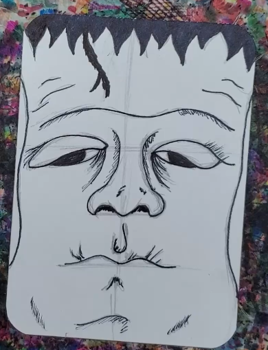 Frankenstein-Head-Outline