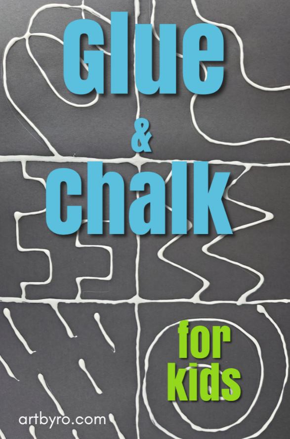 Glue Drawing With Chalk Lines Art Lesson Art By Ro