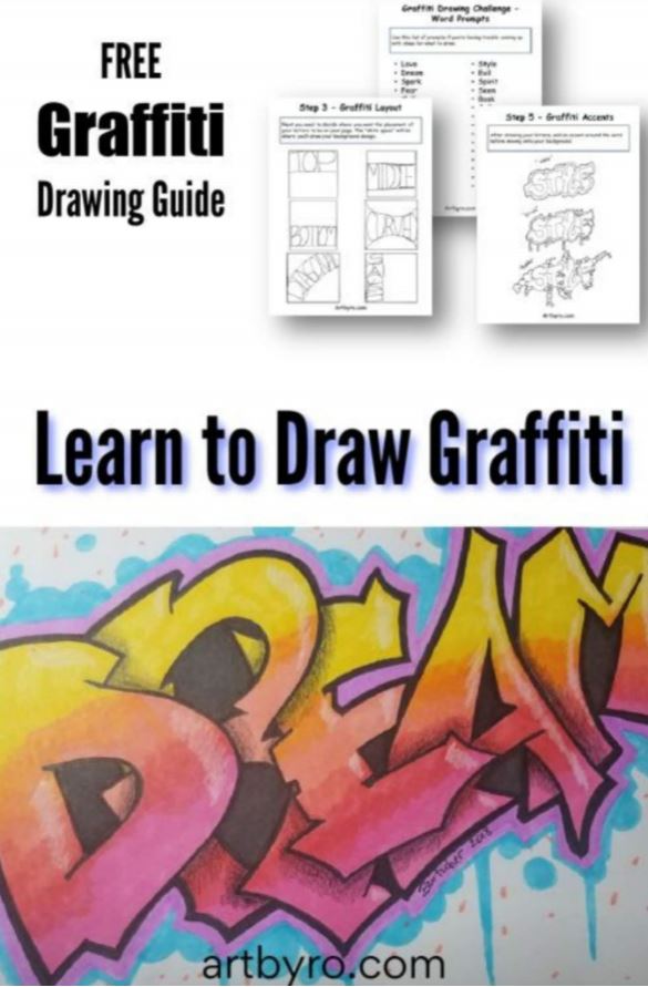 How To Draw Graffiti Letters For Beginners Art By Ro