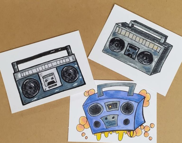 Graffiti Boombox Drawing Tutorial & Several Examples Art by Ro