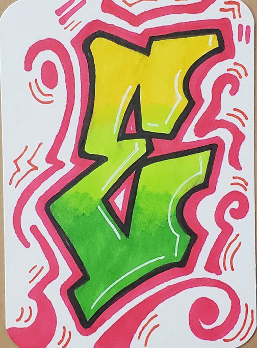 Graffiti-Letter-E-with-Markers