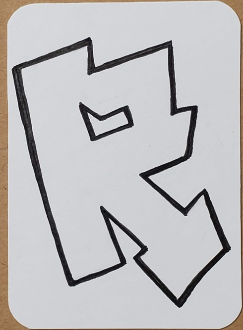 letter r graffiti style
