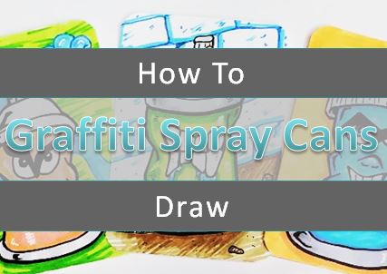 drawings of graffiti spray paint cans