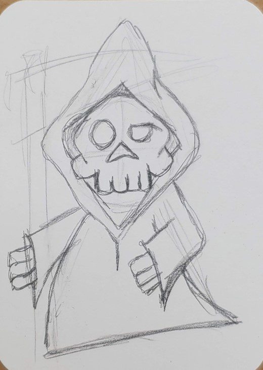 grim reaper drawing cartoon