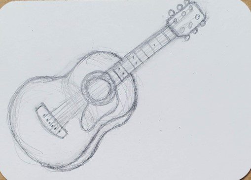 Art sketch of guitar design Royalty Free Vector Image