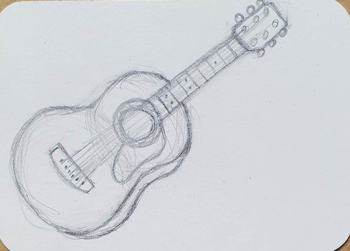 Guitar Drawing - How To Draw A Guitar Step By Step