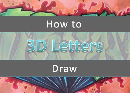 How to Draw 3D Letters Step by Step Art Tutorial - Art by Ro