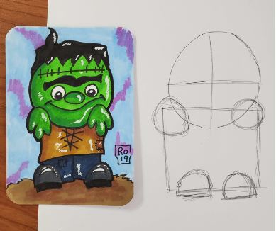 How-To-Draw-Cartoon-Frankenstein-Cute-Finished