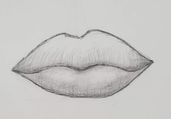 realistic mouth sketch