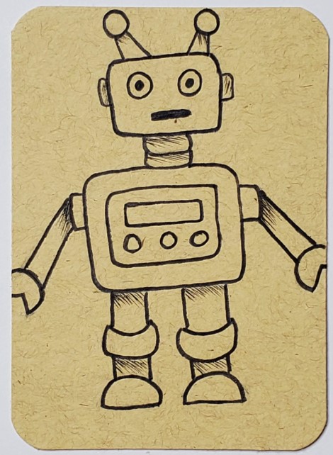 cool robot drawings in color