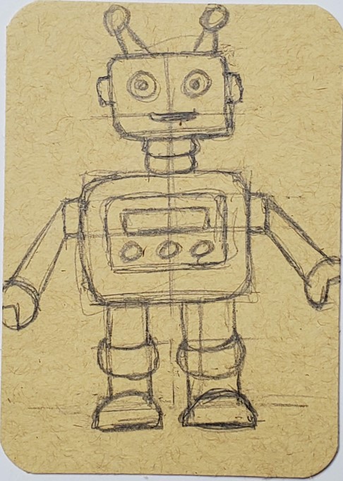 robot art drawing