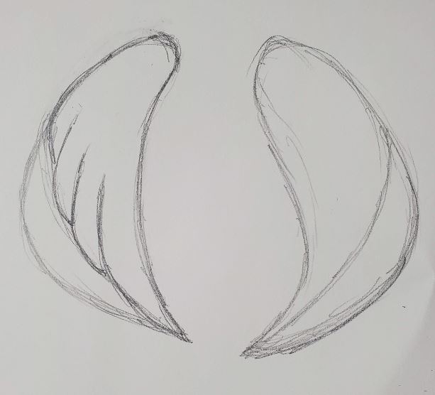 simple angel wings drawing