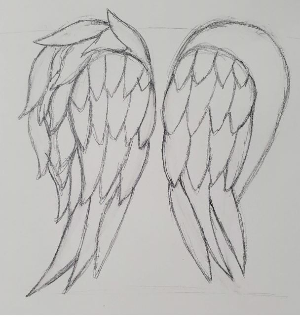 how to draw angel wings