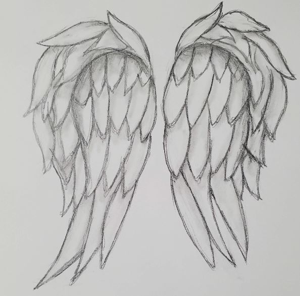 how to draw angel wings