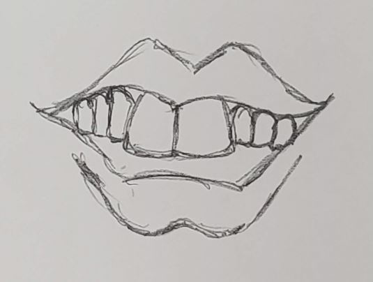 How to Draw Cartoon Lips Teeth Top