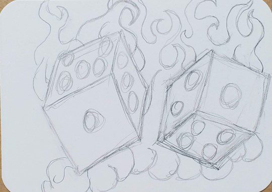 How-to-Draw-Dice-with-Flames