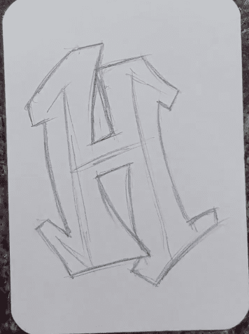 How-to-Draw-Graffiti-Letter-H-Sketch