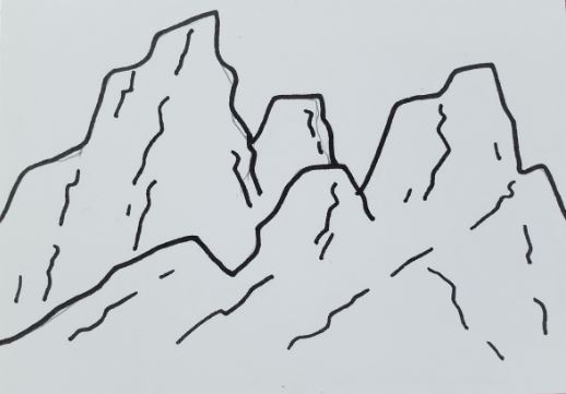 simple mountain range drawing