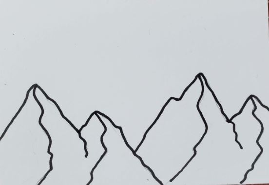 simple easy mountains drawing