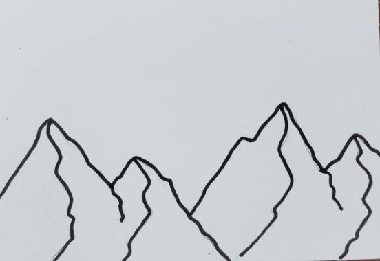 mountain simple drawing