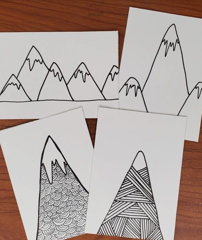 Premium Vector | Kids drawing cartoon vector illustration mountain range  icon isolated on white background