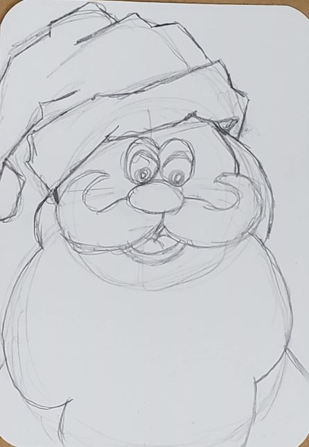 Cartoon Santa Face - HelloArtsy