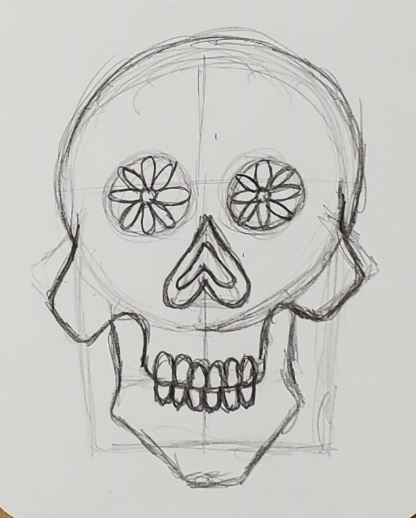 sugar skull sketch