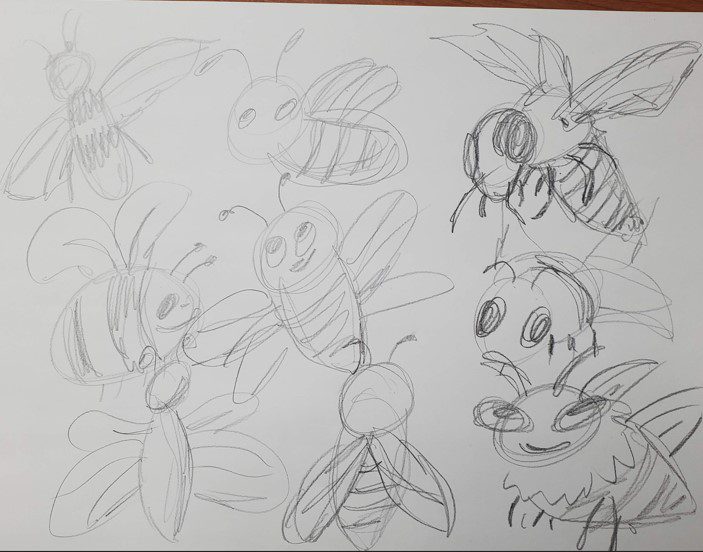 Bee Quick Sketch Practice Exercise