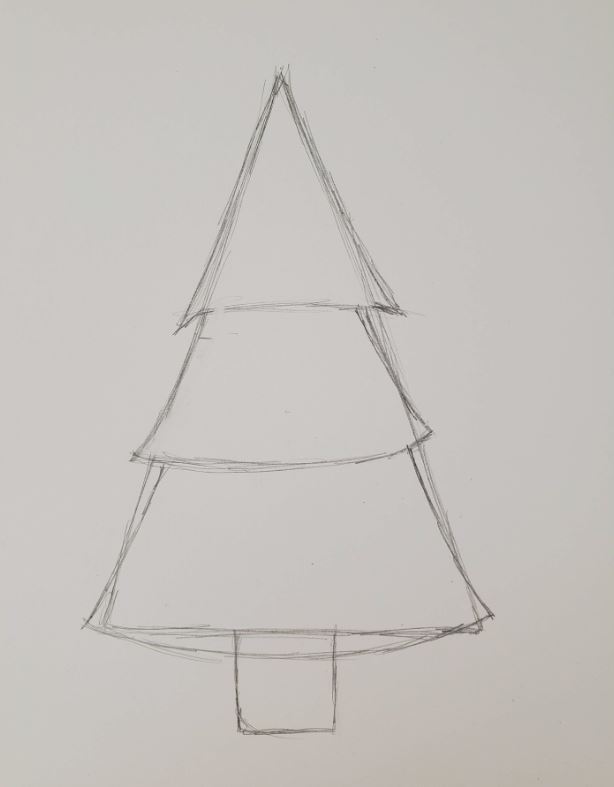 How to Draw a Christmas Tree Easy - Art by Ro