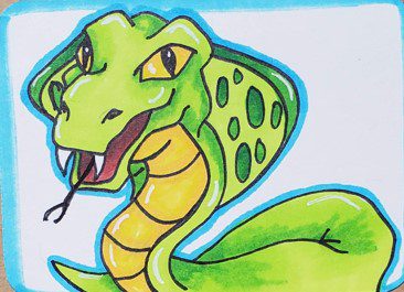 How-to-Draw-a-Cobra-with-Markers