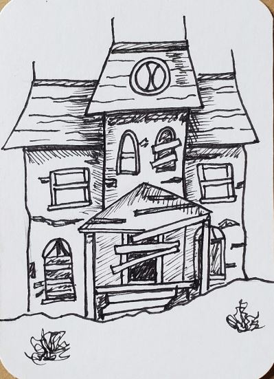 How To Draw A Haunted House For Kids, Step by Step, Drawing Guide, by Dawn  | House drawing for kids, Simple house drawing, Haunted house drawing