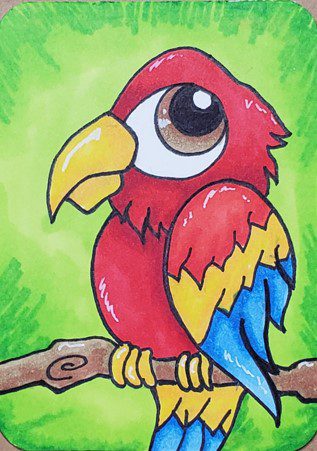 How-to-Draw-a-Parrot-with-Markers