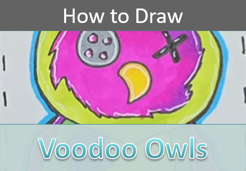 How to Draw Voodoo Doll Owls for Halloween