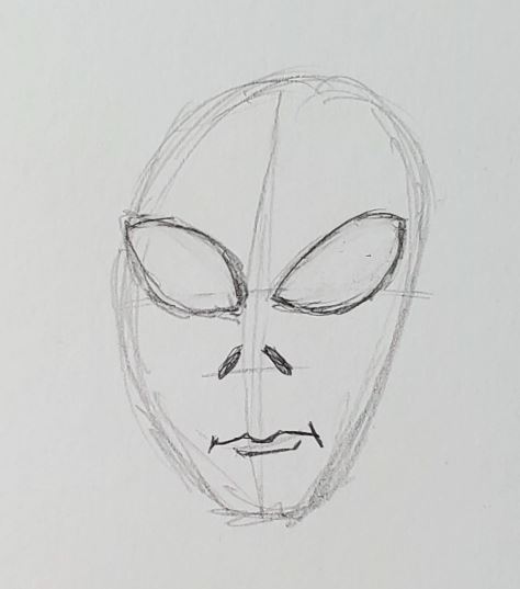 HOW TO DRAW AN ALIEN EASY - DRAWING ALIEN STEP BY STEP 