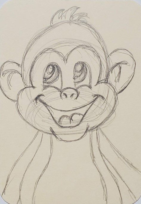 Original Drawing of Monkey. Stock Illustration - Illustration of monkey,  sketch: 62485063