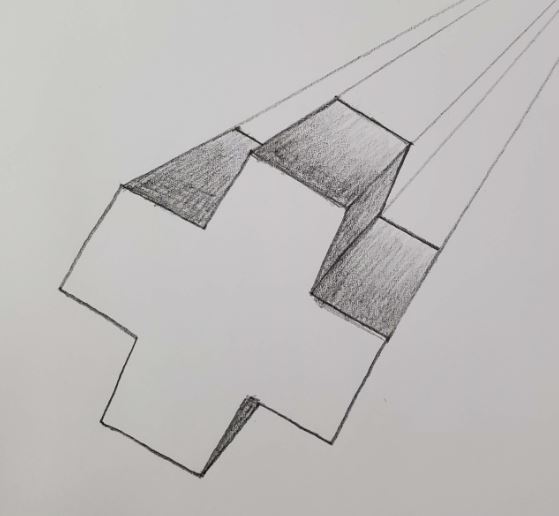 One-Point-Perspective-Shape-With-Shading