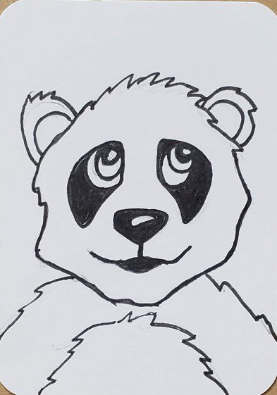 How to draw a panda. Step-by-step drawing tutorial.