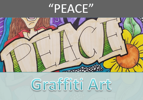 “Peace” Graffiti Drawing (step by step)