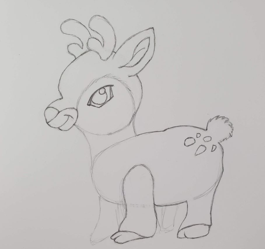 Colored Drawing: Rudolph red nosed reindeer — Steemit
